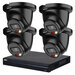 Dahua zwarte 8MP camerasysteem met 4 Dual Light Wizsense Turret PoE IP camera's incl. microfoon.
