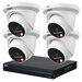 Dahua 5MP camerasysteem met 4 Dual Light Wizsense Turret PoE IP camera's incl. microfoon.