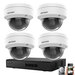 IP Hikvision PoE 2MP FULL HD camerabewaking set met 4 buiten dome camera's.