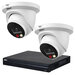 Dahua 8MP camerasysteem met 2 Dual Light Wizsense Turret PoE IP camera's incl. microfoon.