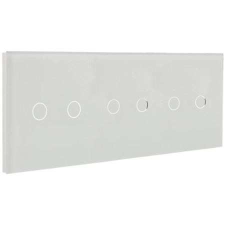 A-SMARTHOME Drievoudige Touch Schakelaar - 6 Knoppen - Wit Gehard Glas