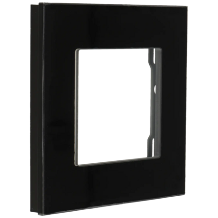 A-SMARTHOME Glass-1-Frame Zwart Gehard Glas Afdekraam 86x86mm