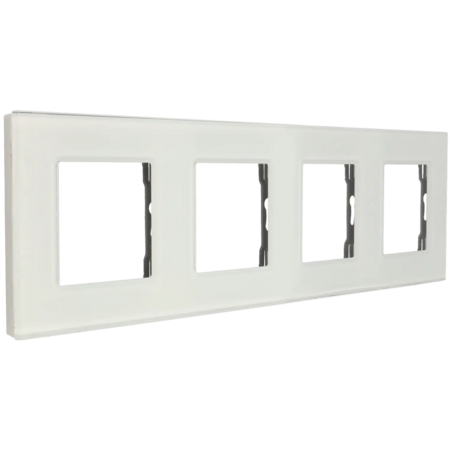 A-SMARTHOME Glass Frame 4-Vaks Wit Glazen Afdekraam