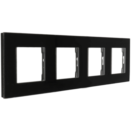 A-SMARTHOME Afdekraam 4-Voudig Zwart Gehard Glas