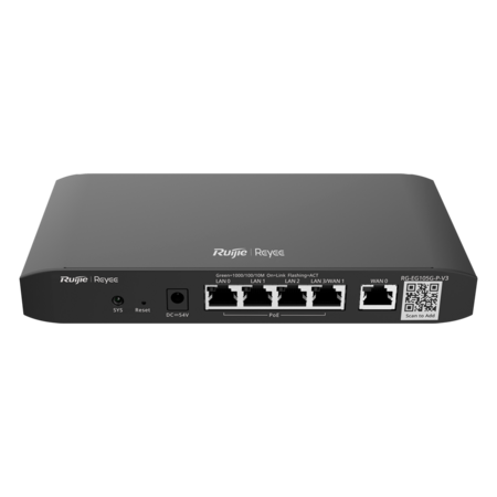 Ruijie Reyee RG-EG105G-P V3 Gigabit PoE+ Router - 5 Poorten