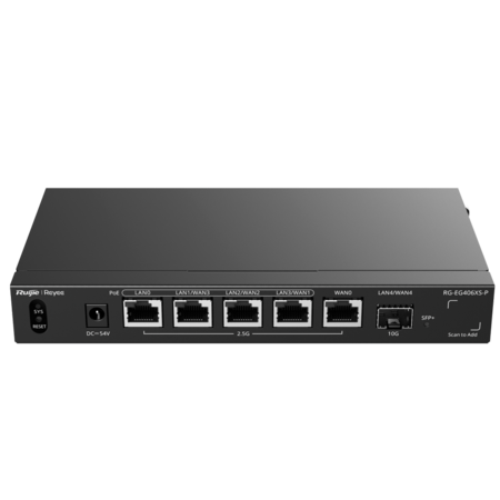 Ruijie Reyee RG-EG406XS-P Cloud Router - 5 Poorten 2.5G PoE+ &amp; 10G SFP+