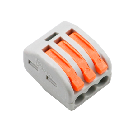 Wago Lasklem 3-voudig met Hendel - 0.08 tot 4 mm&sup2; - Compacte Draadverbinder