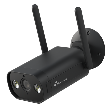 Nivian NVS-IPC-02B-L buiten WIFI IP camera FULL HD met microfoon, speaker, MicroSD slot.