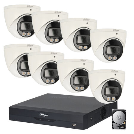 Dahua 2MP FULL HD camerabewakingssysteem 8 HD-CVI camera's incl. microfoon.