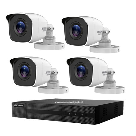 Hikvision Camerabewaking Set met 4 Full HD Bullet Camera's voor Buiten