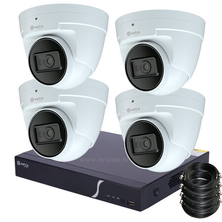 Safire Smart Beveiligingscamera Set 5MP met 4 Turret Camera's voor Buiten