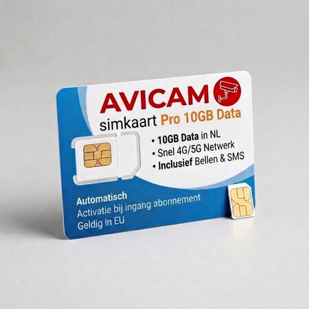 Avicam Pro 10GB simkaart - High-speed data voor 4G back-up routers