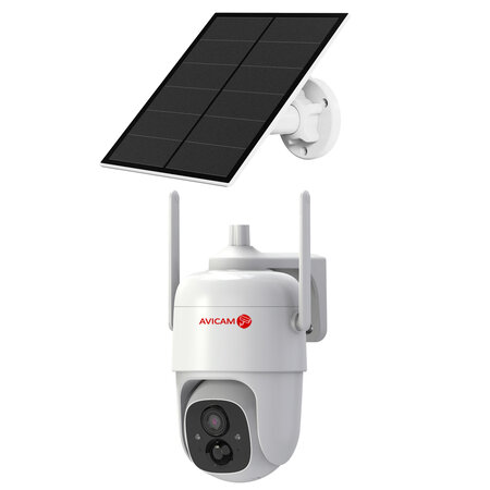 Avicam WiFi Buiten Camera met Zonnepaneel - 100% Draadloze PTZ Beveiliging