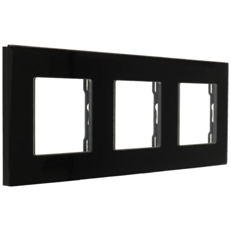 A-SMARTHOME 3-voudig Afdekraam van Gehard Glas - Zwart