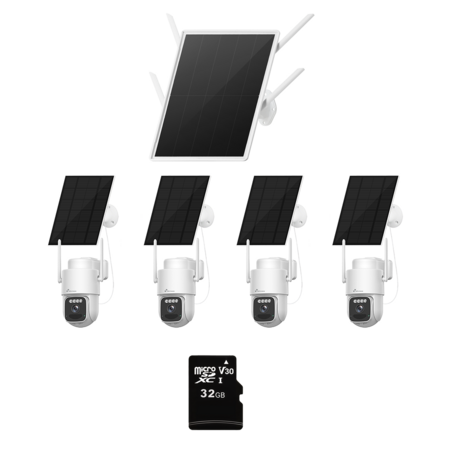 Nivian Beveiligingscamera Set 4G op Zonne-energie met 4 Gemotoriseerde Camera's
