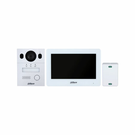 Dahua video intercom DHI-KTX01(S) complete kit 2 draads met video deurbel, monitor en converter.