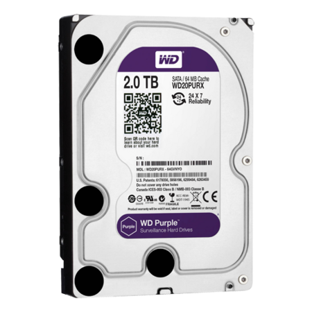 Western Digital Purple WD20PURX Interne Harde Schijf 2TB - 3.5 inch SATA - 24/7