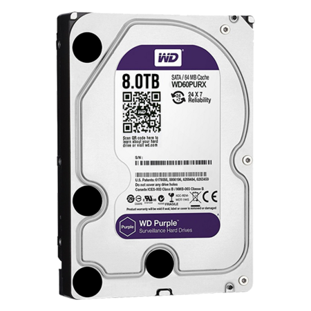 WD Purple WD80PURX Interne Harde Schijf 8TB - 3.5 inch SATA voor Camerabewaking