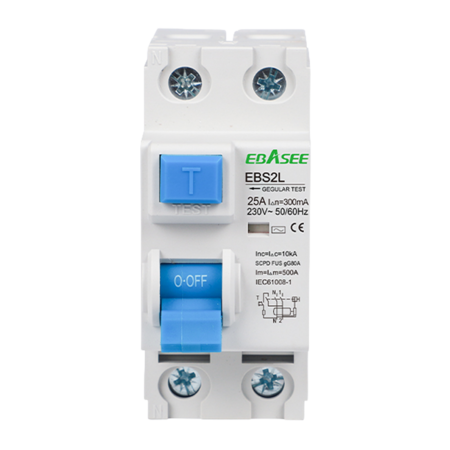 Aardlekschakelaar Ebasee 25A 2-polig, 300mA type AC voor DIN-rail