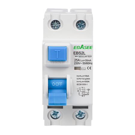 Aardlekschakelaar Ebasee 25A 2-polig 30mA type AC voor DIN-rail