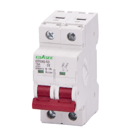 Ebasee Lastscheider EBS9G-2P-16A - 2-polige isolatieschakelaar voor DIN-rail