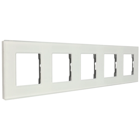 A-SMARTHOME Vijfvoudig Afdekraam Gehard Glas - Wit