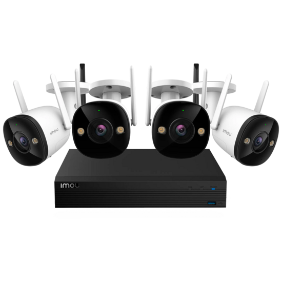 Imou 2MP WiFi camerasysteem 4 IP Camera met nachtzicht, microfoon, 4CH NVR met eigen router.