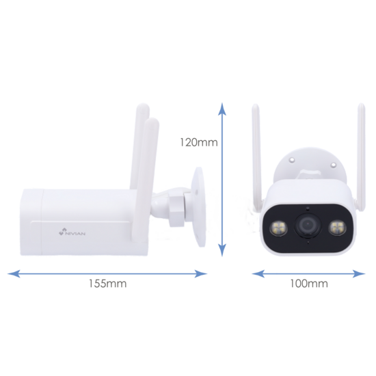Nivian NVS-IPC-02-L Wifi IP Camera Buiten - 2K 3MP Beveiligingscamera met Audio