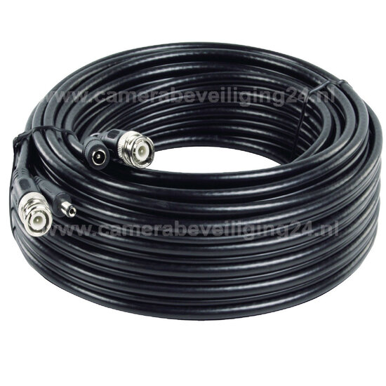 Safire Smart RG59 Coaxkabel 20 meter met BNC en DC voeding voor camerabewaking