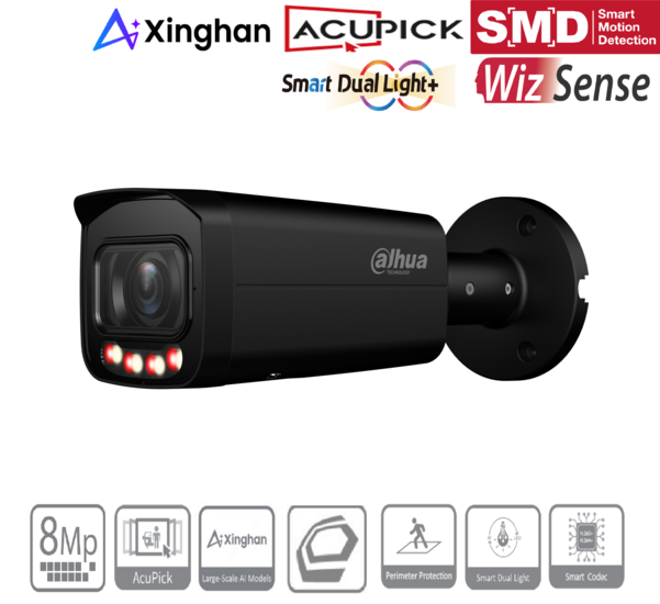 Dahua IPC-HFW3849TP-ZS-IL-Black 8MP IP Bullet Camera Zwart