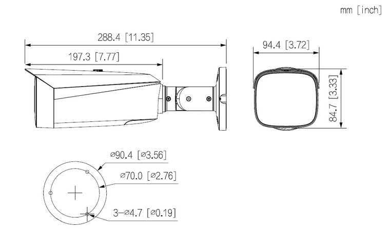 Dahua IPC-HFW3849T1P-AS-PV-0280B 8MP IP Bullet Camera Zwart