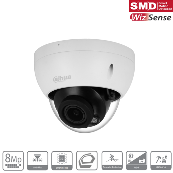 Dahua IPC-HDBW2841RP-ZS 8MP IP Dome Camera met Motorzoom