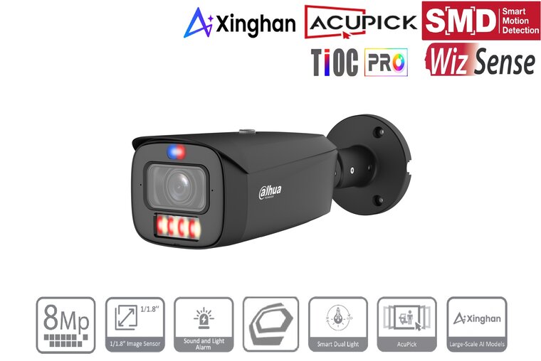 Dahua IPC-HFW3849T1P-ZAS-PV-2712-PRO-Black 8MP IP Bullet Camera