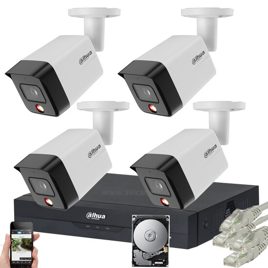 Dahua Bewakingscamera Set 6MP Smart Dual Light - PoE Camerabewaking voor Buiten