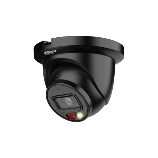 Dahua zwarte 5MP camerasysteem met 2 Dual Light Wizsense Turret PoE IP camera's