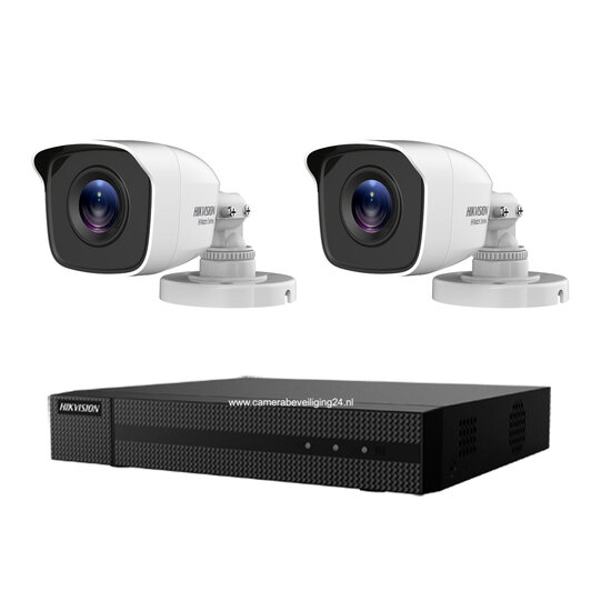 Hikvision Camerabewaking Set met 2 Full HD Outdoor Bullet Camera's - IP66 Metaal