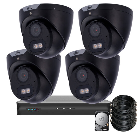 Uniarch Beveiligingscamera Set 5MP - 4 Turret Camera's met 40m Nachtzicht
