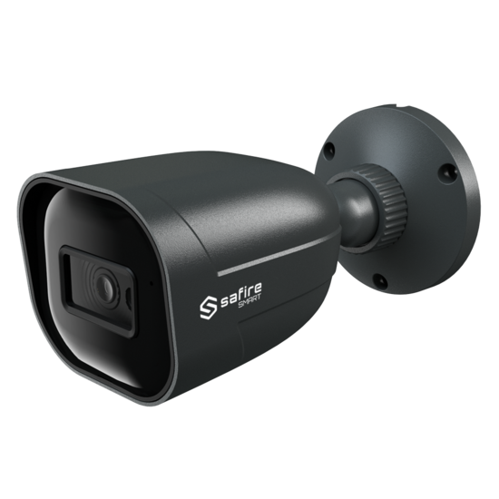 Safire Smart IP PoE Camerasysteem 4MP - 4 Donkergrijze Bullet Camera's