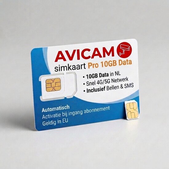 Avicam Pro 10GB simkaart - High-speed data voor 4G back-up routers