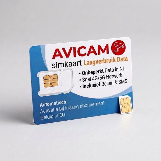 Avicam Laagverbruik Simkaart voor Alarm en GPS-trackers