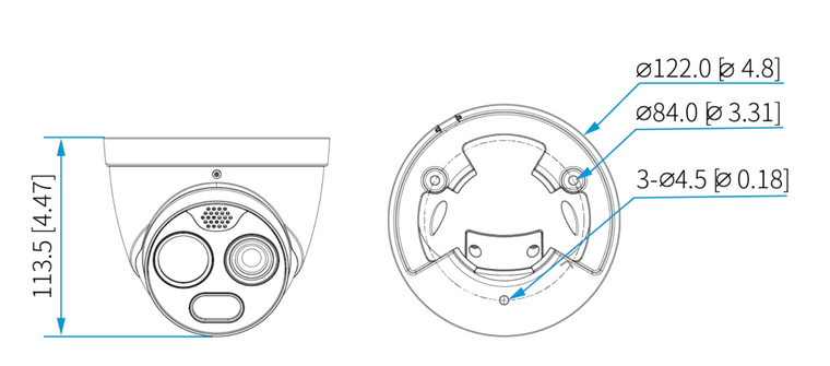 Dahua TPC-DF1241-B2F2-DW-S8 Thermische Eyeball Camera met Branddetectie en IP67