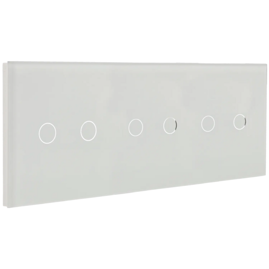 A-SMARTHOME Drievoudige Touch Schakelaar - 6 Knoppen - Wit Gehard Glas
