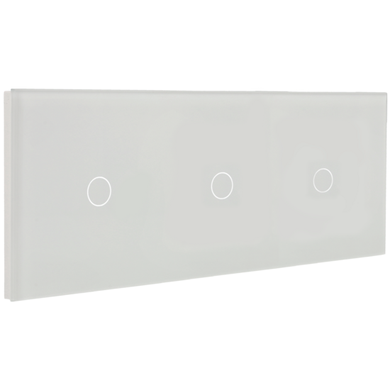 A-SMARTHOME Drievoudig Touch Schakelpaneel - 3 Knoppen - Wit Gehard Glas