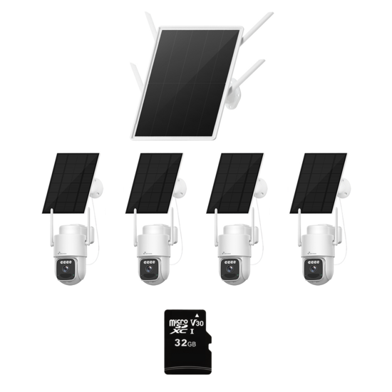 Nivian Beveiligingscamera Set 4G op Zonne-energie met 4 Gemotoriseerde Camera's