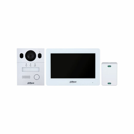 Dahua video intercom DHI-KTX01(F) complete kit 2 draads met video deurbel, monitor en converter.