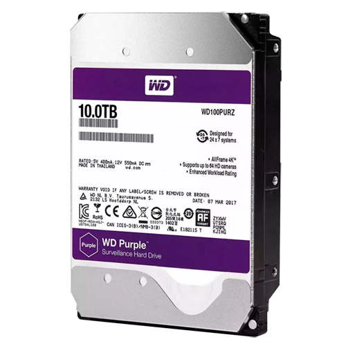 WD Purple Pro WD102PURP Interne Harde Schijf 10TB - 3.5 inch SATA voor Surveillance