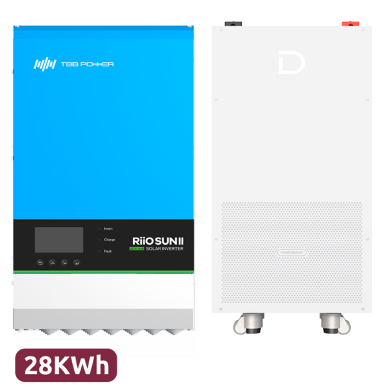 TBB Omvormer 8000W - TBB-RIOSUN2-8KVA-2x-DY-POWERBRICK-14336 met 28kWh Accu
