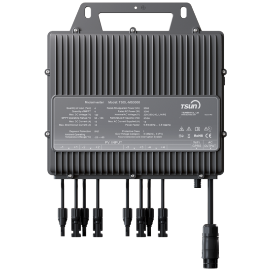 TSUN Micro-omvormer TSOL-MS3000 3000W met 4 MPPT-ingangen