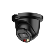 Dahua zwarte 8MP camerasysteem met 4 Dual Light Wizsense Turret PoE IP camera's incl. microfoon.