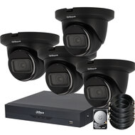 Dahua Camerabewaking Set met 4 Starlight Dome Camera's en XVR Recorder - Zwart